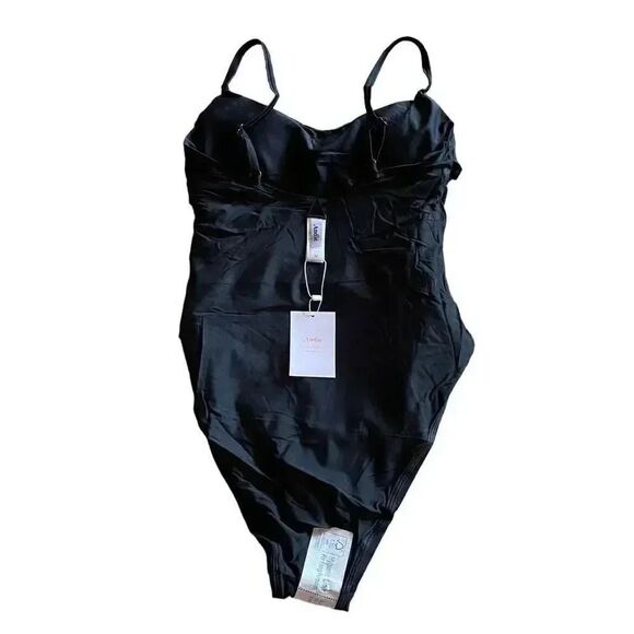 Andie Black The Riviera Adjustable Straps Belt Paddec Swimming Suit SZ M #1438 - Picture 6 of 13